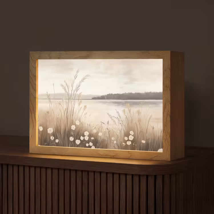 Meer - Water - Natuur - Beige Light Box met kabel (Tafellamp) klein -z3d_website
