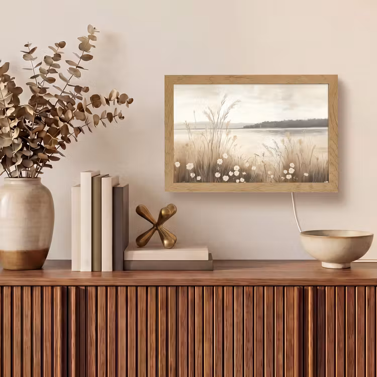 Meer - Water - Natuur - Beige Light Box met kabel (Tafellamp) klein -sfeer2