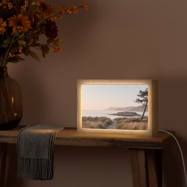 Landschap - Kust - Duinen Light Box met kabel (Tafellamp) klein -sfeer4