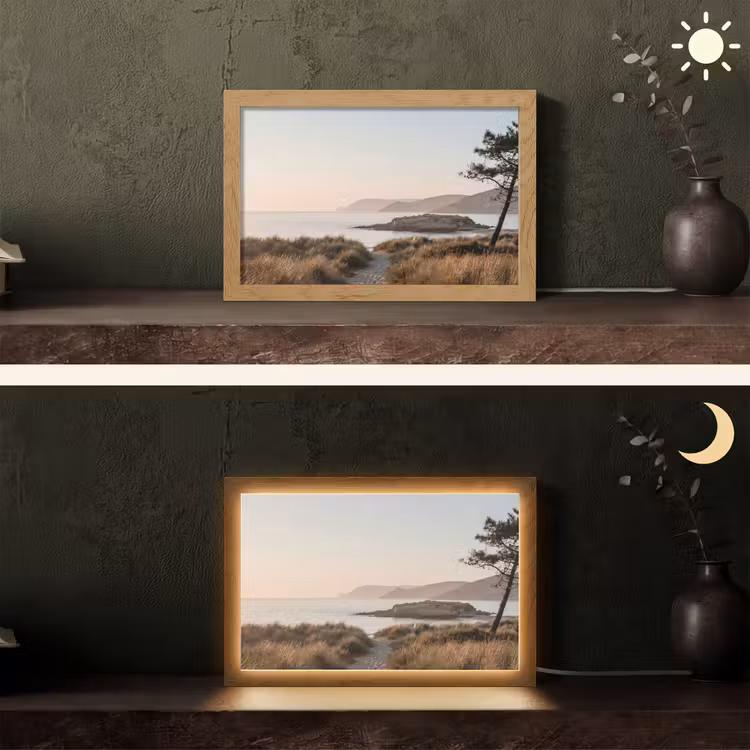 Landschap - Kust - Duinen Light Box met kabel (Tafellamp) klein -sfeer3