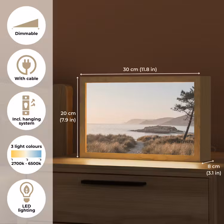 Landschap - Kust - Duinen Light Box met kabel (Tafellamp) klein -USP_EN