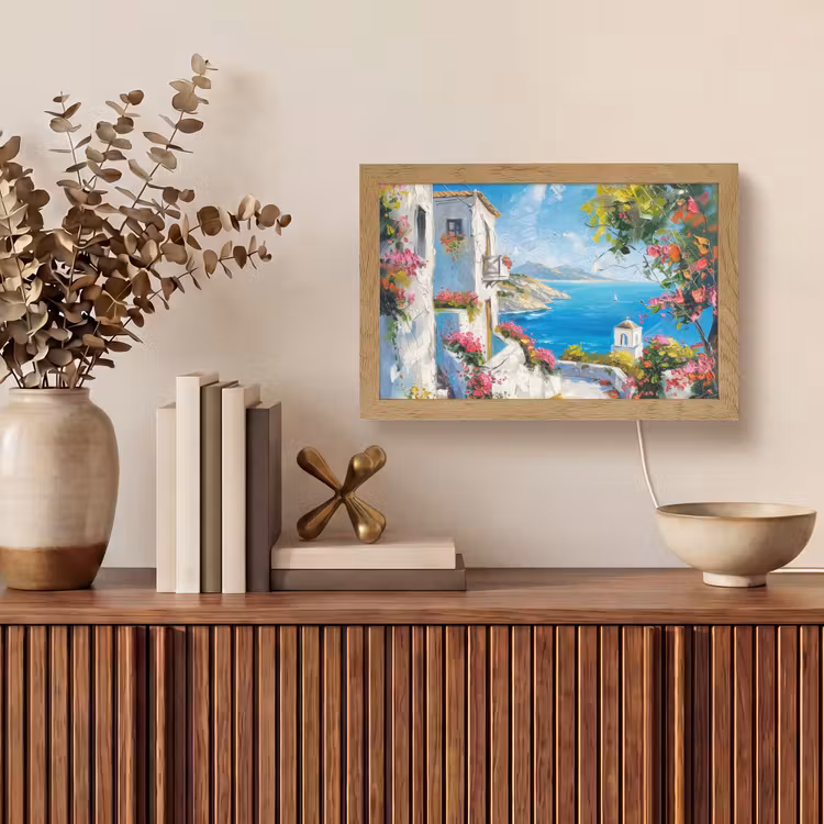 Landschap - Bloemen - Natuur - Zomer Light Box met kabel (Tafellamp) klein -sfeer2