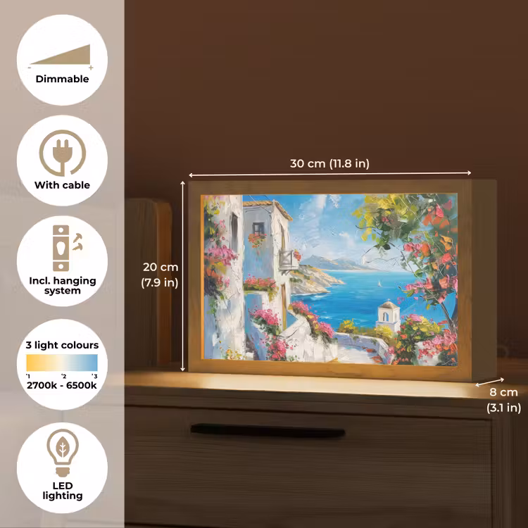 Landschap - Bloemen - Natuur - Zomer Light Box met kabel (Tafellamp) klein -USP_EN