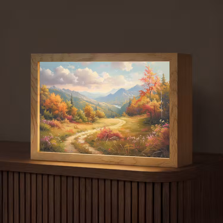 Landschap - Illustratie - Natuur Light Box met kabel (Tafellamp) klein -z3d_website