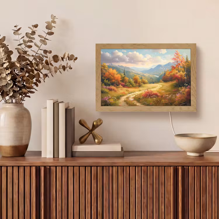 Landschap - Illustratie - Natuur Light Box met kabel (Tafellamp) klein -sfeer2