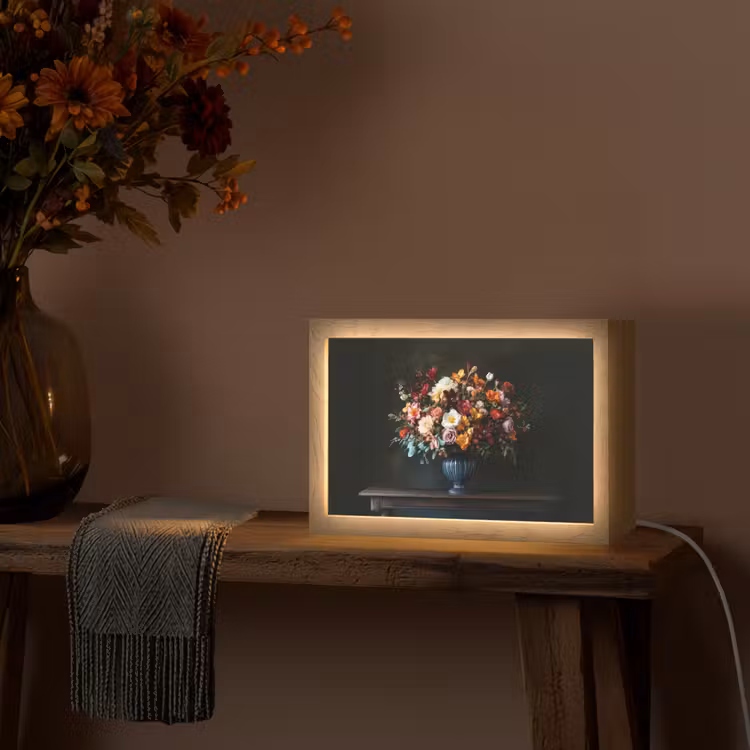 Groot - Bloemen - Vaas - Boeket Light Box met kabel (Tafellamp) klein -sfeer4