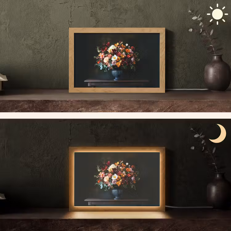 Groot - Bloemen - Vaas - Boeket Light Box met kabel (Tafellamp) klein -sfeer3