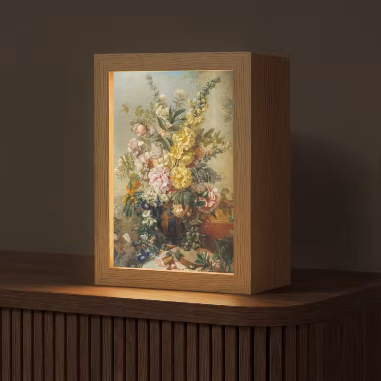 Grote vaas met bloemen - Josep Mirabent - Oude meesters Light Box met kabel (Tafellamp) klein -z3d_website