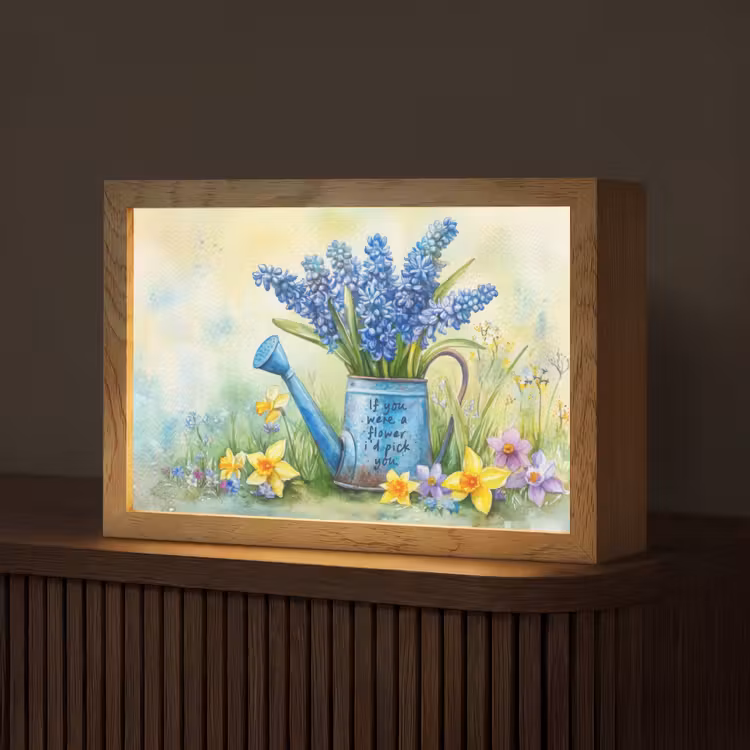 Lavendelbloemen - Quote - Gieter Light Box met kabel (Tafellamp) klein -z3d_website