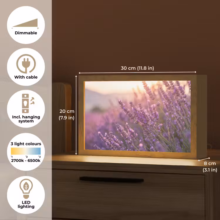 Lavendel - Paars - Zonlicht Light Box met kabel (Tafellamp) klein -USP_EN