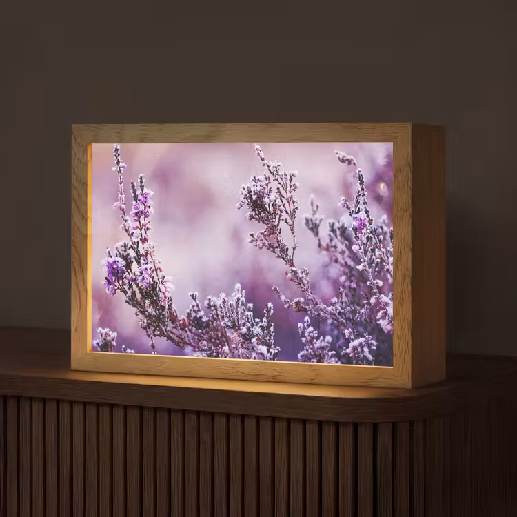 Lavendel - Winter - Bloemen - Paars Light Box met kabel (Tafellamp) klein -z3d_website