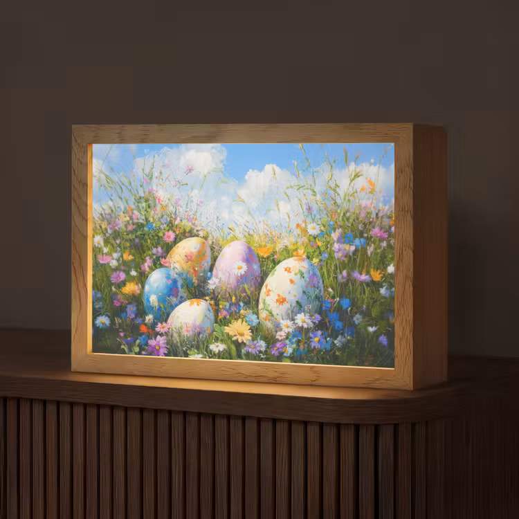 Grasveld - Eieren - Bloemen Light Box met kabel (Tafellamp) klein -z3d_website