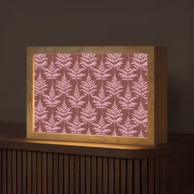 Blad - Patroon - Paars Light Box met kabel (Tafellamp) klein 924 -z3d_website