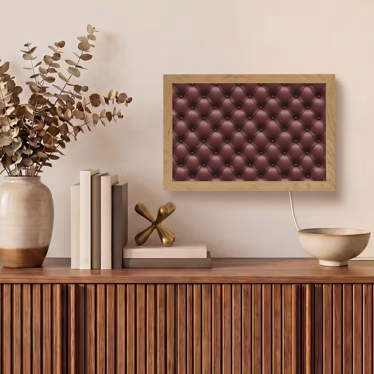 Leer - Patroon - Bordeaux Light Box met kabel (Tafellamp) klein 924 -sfeer2