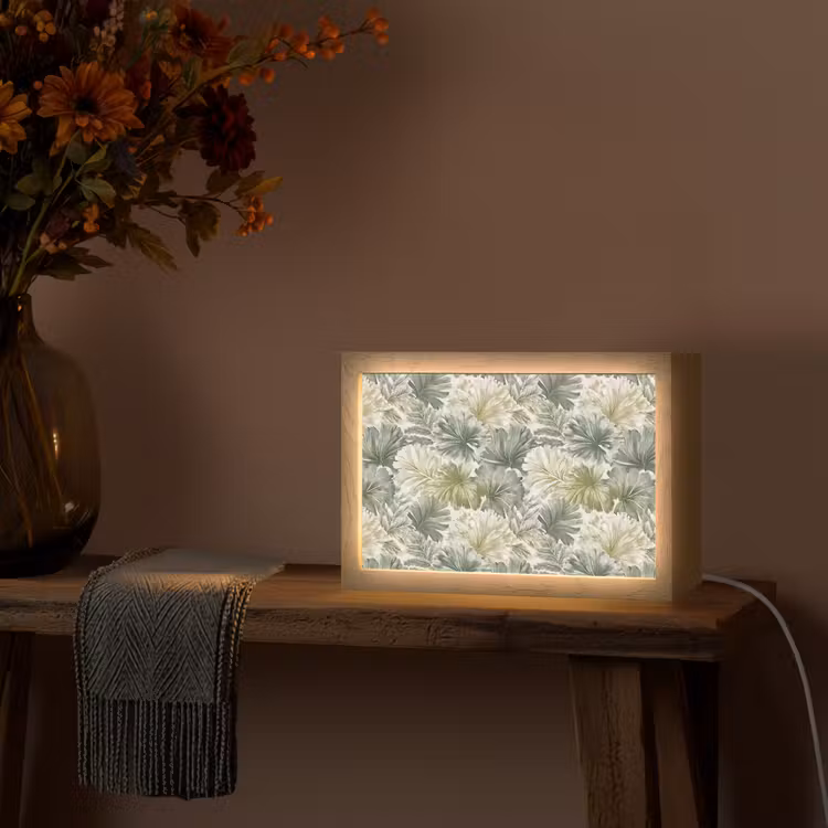 Bladeren - Botanisch - Groen Light Box met kabel (Tafellamp) klein 924 -sfeer4