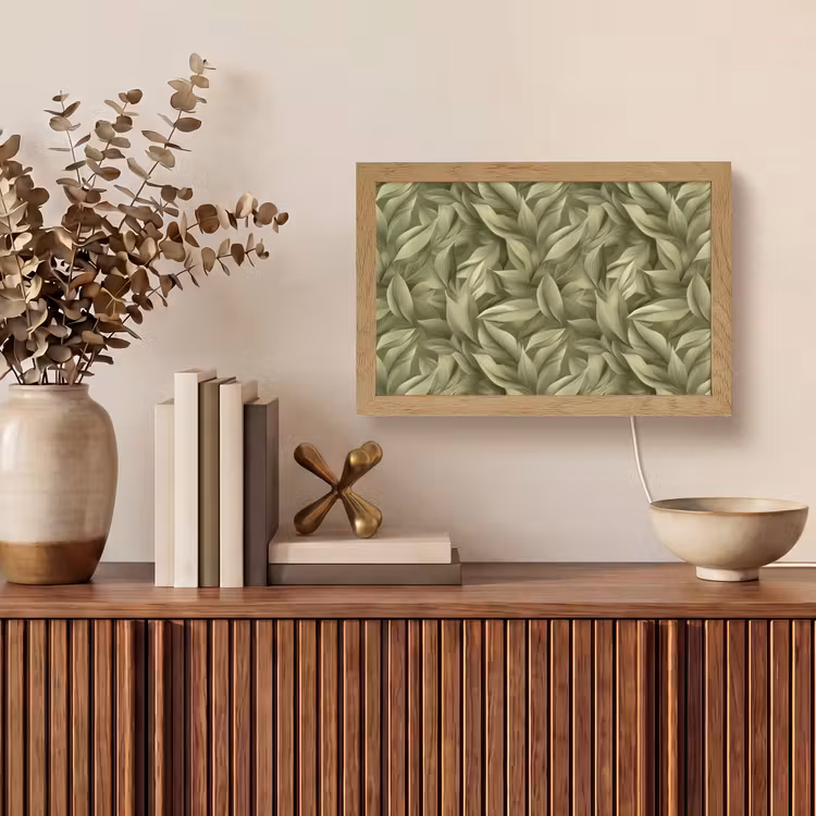 Bladeren - Modern - Groen Light Box met kabel (Tafellamp) klein 924 -sfeer2