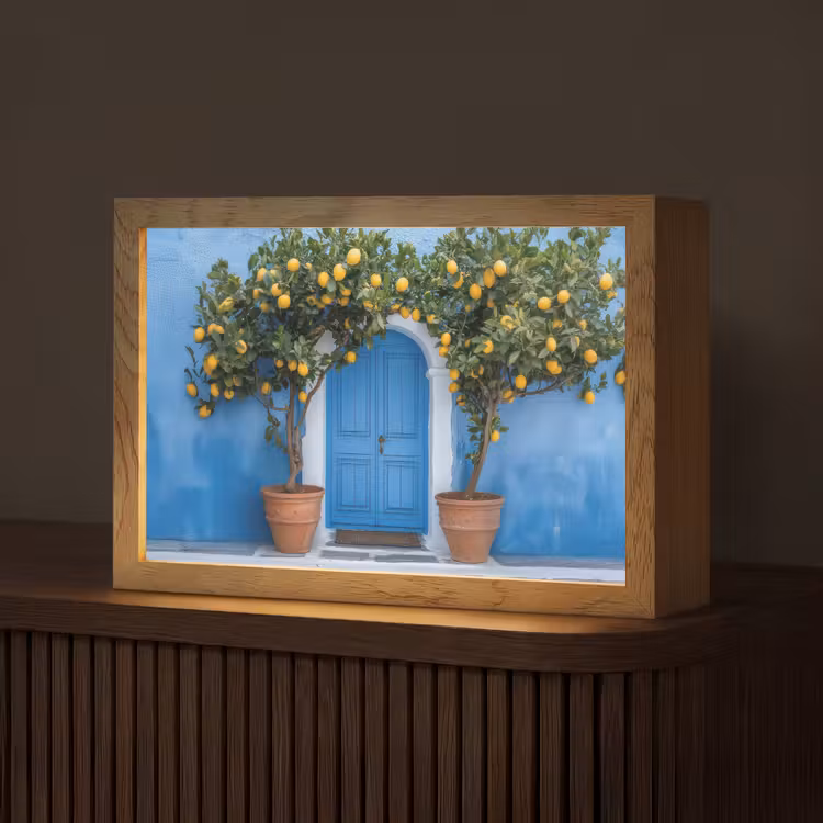 Citroenbomen - Geel - Deur - Potten Light Box met kabel (Tafellamp) klein -z3d_website