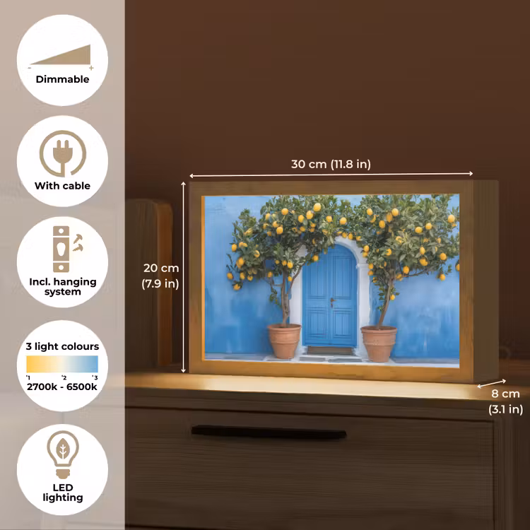 Citroenbomen - Geel - Deur - Potten Light Box met kabel (Tafellamp) klein -USP_EN