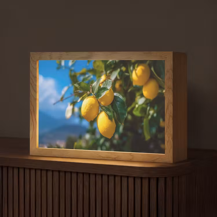 Citroenen - Bladeren - Blauwe lucht Light Box met kabel (Tafellamp) klein -z3d_website