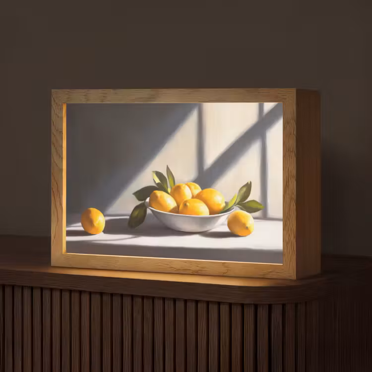 Citroenen - Stilleven - Geel Light Box met kabel (Tafellamp) klein -z3d_website