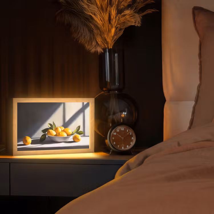 Citroenen - Stilleven - Geel Light Box met kabel (Tafellamp) klein -sfeer1