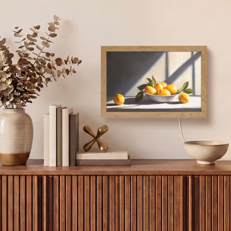 Citroenen - Stilleven - Geel Light Box met kabel (Tafellamp) klein -sfeer2