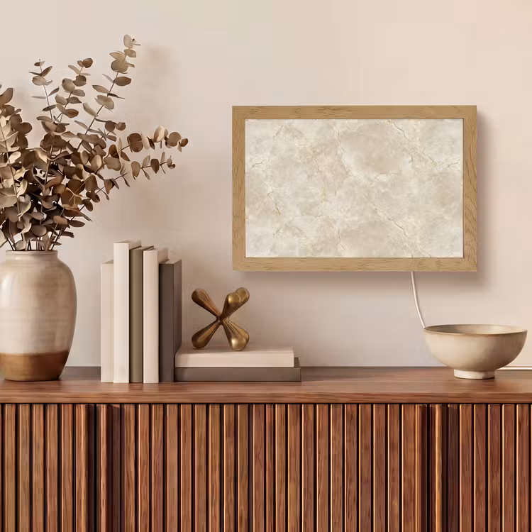 Lichtbeige - Marmer - Aders Light Box met kabel (Tafellamp) klein 924 -sfeer2