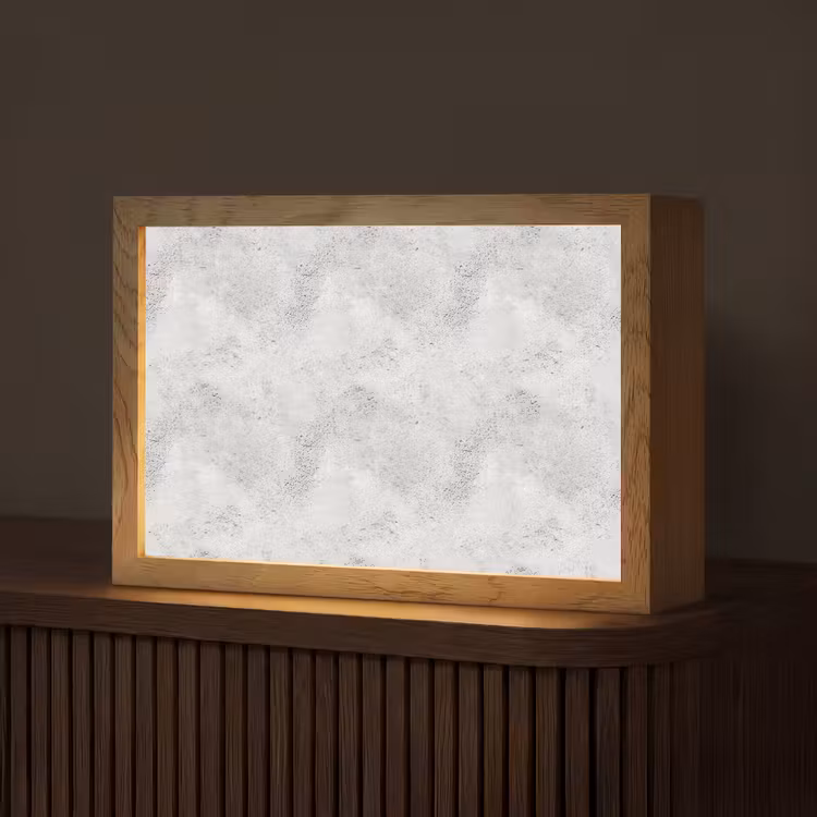 Lichtgrijs - Ruw - Subtiel Light Box met kabel (Tafellamp) klein 924 -z3d_website