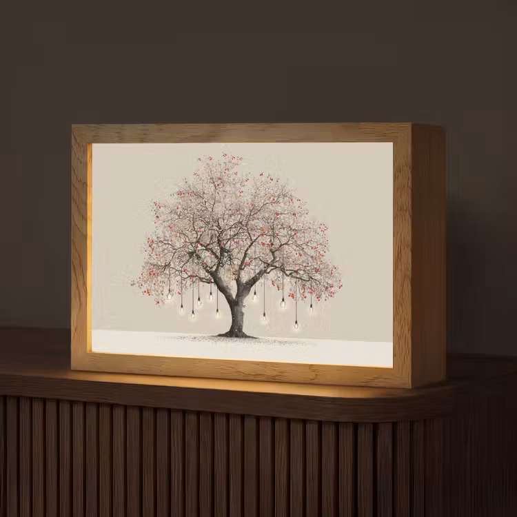 Lichtboom - Winter - Kerst - Meerkleurig Light Box met kabel (Tafellamp) klein -z3d_website