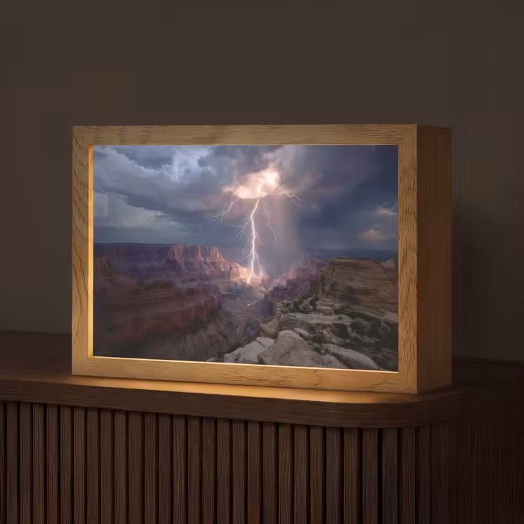 Bliksem - Wolken - Canyon Light Box met kabel (Tafellamp) klein -z3d_website