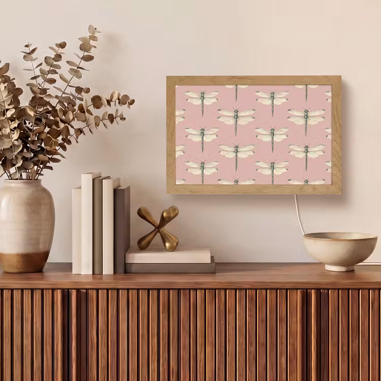Lillibellen - Patroon - Roze Light Box met kabel (Tafellamp) klein 924 -sfeer2