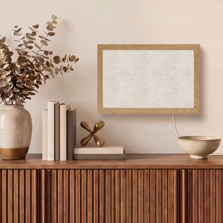 Linnen - Textuur - Beige Light Box met kabel (Tafellamp) klein 924 -sfeer2
