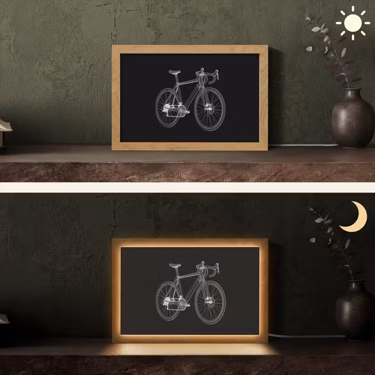 Lijnen - Illustratie - Wit Light Box met kabel (Tafellamp) klein -sfeer3
