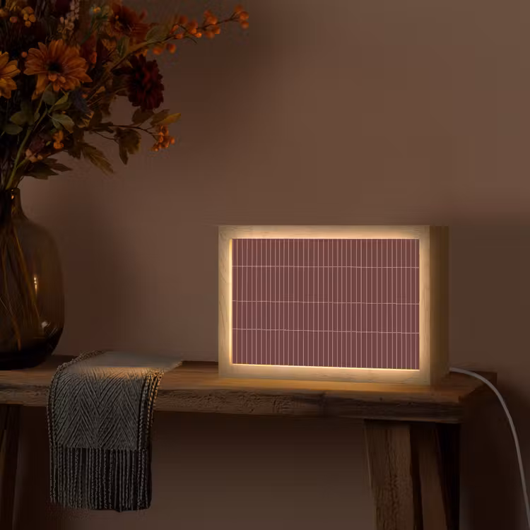 Lijnen - Patroon - Bordeaux Light Box met kabel (Tafellamp) klein 924 -sfeer4