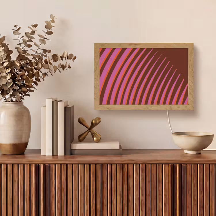 Lijnen - Rood - Beweging Light Box met kabel (Tafellamp) klein -sfeer2