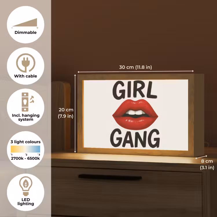 Lip - Girl - Rood - Letters Light Box met kabel (Tafellamp) klein -USP_EN