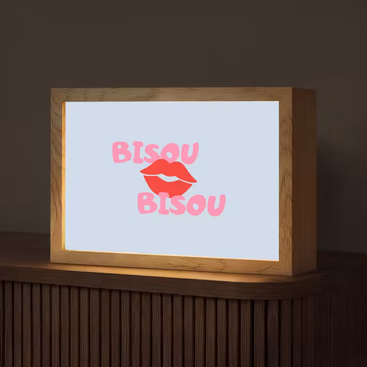 Lippen - Bisou - Blauw Light Box met kabel (Tafellamp) klein -z3d_website