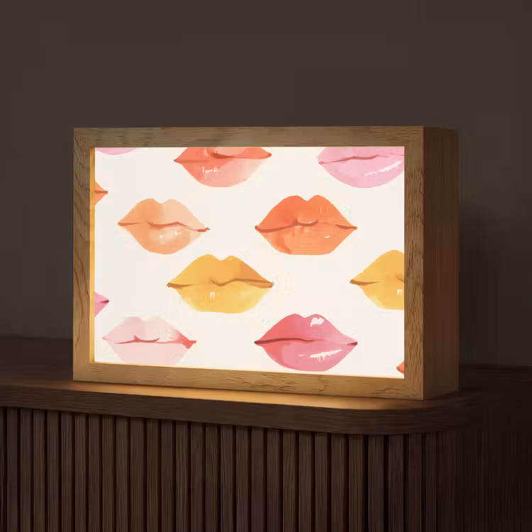 Lippen - Kleurrijk - Glanzend Light Box met kabel (Tafellamp) klein -z3d_website