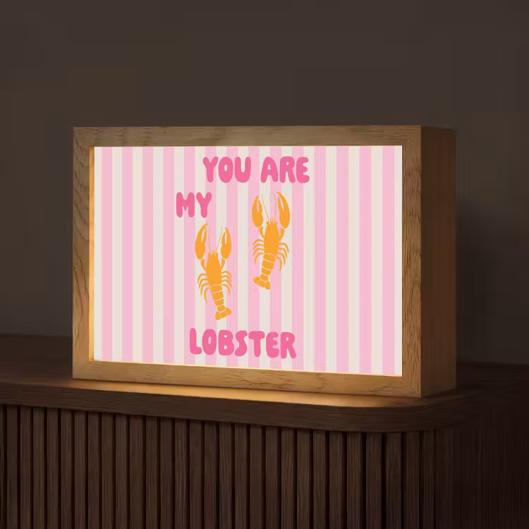 Lobster - Love - Valentijn Light Box met kabel (Tafellamp) klein -z3d_website