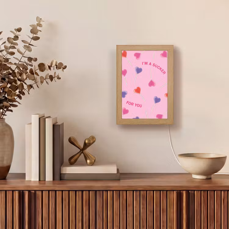 Lolly - Valentijn - Illustratie - Snoep Light Box met kabel (Tafellamp) klein -sfeer2