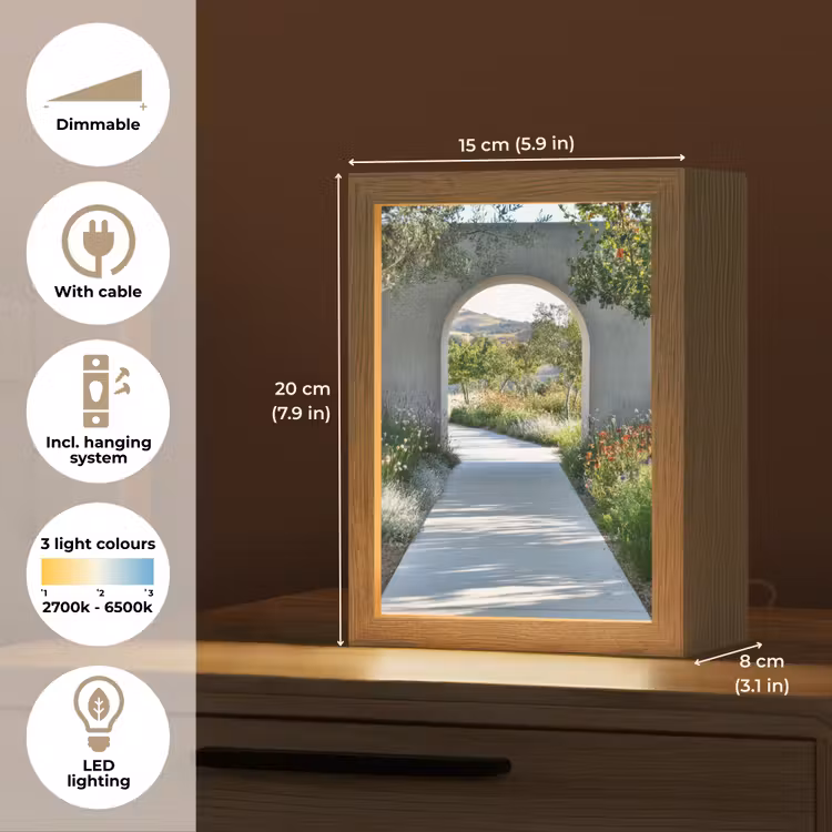 Doorkijk - Pad - Beton - Landschap Light Box met kabel (Tafellamp) klein -USP_EN