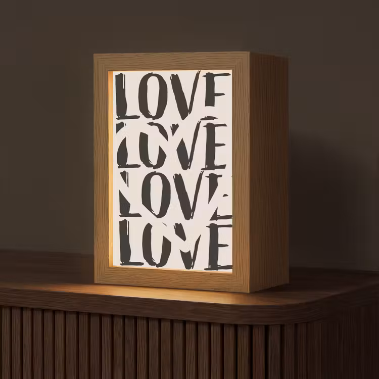 Love - Hart - Beige Light Box met kabel (Tafellamp) klein -z3d_website
