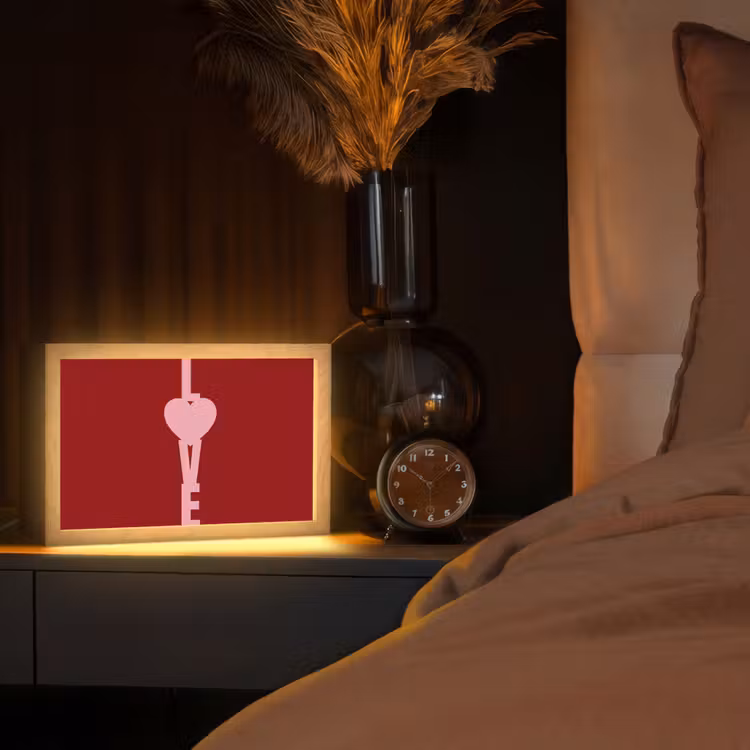 Love - Hart - Rood Light Box met kabel (Tafellamp) klein -sfeer1