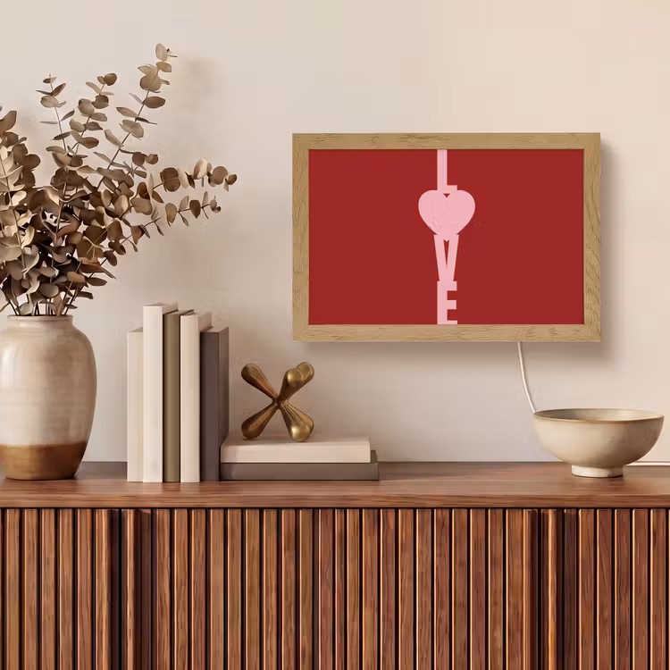 Love - Hart - Rood Light Box met kabel (Tafellamp) klein -sfeer2