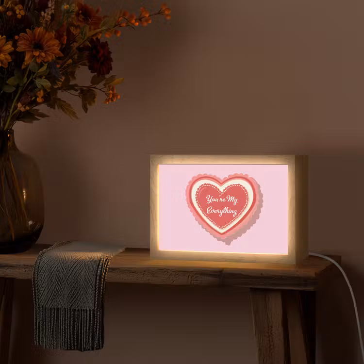 Liefde - Hart - Valentijn Light Box met kabel (Tafellamp) klein -sfeer4