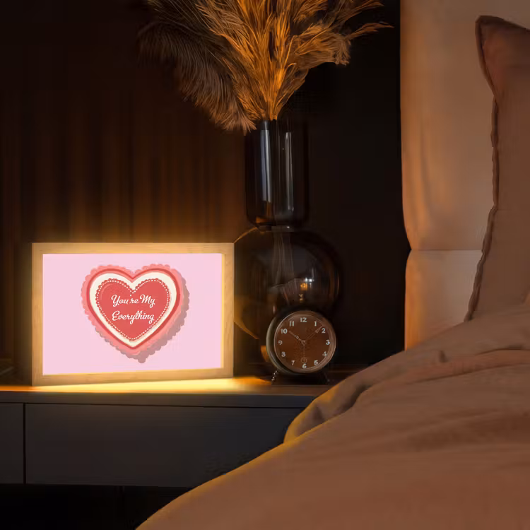 Liefde - Hart - Valentijn Light Box met kabel (Tafellamp) klein -sfeer1