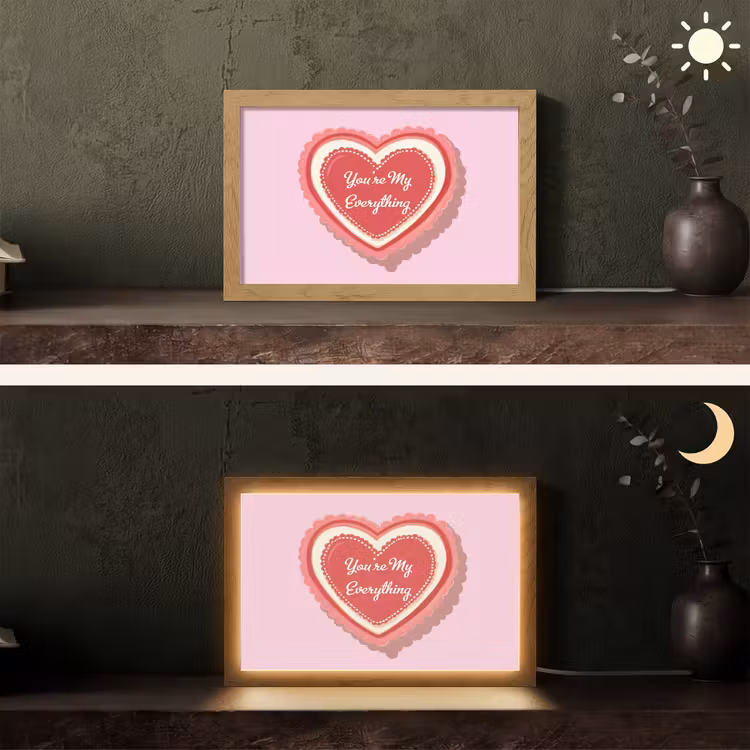 Liefde - Hart - Valentijn Light Box met kabel (Tafellamp) klein -sfeer3