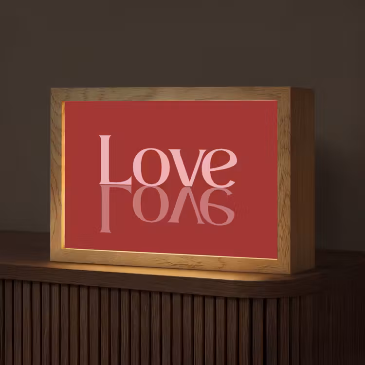 Love - Spiegeling - Rood Light Box met kabel (Tafellamp) klein -z3d_website