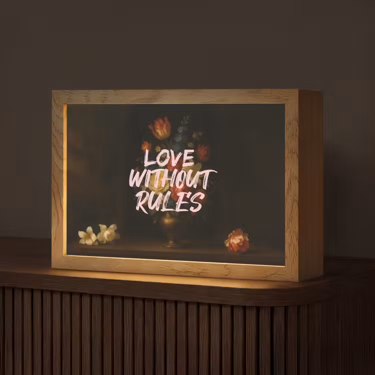 Liefde - Modern - Bloemen Light Box met kabel (Tafellamp) klein -z3d_website