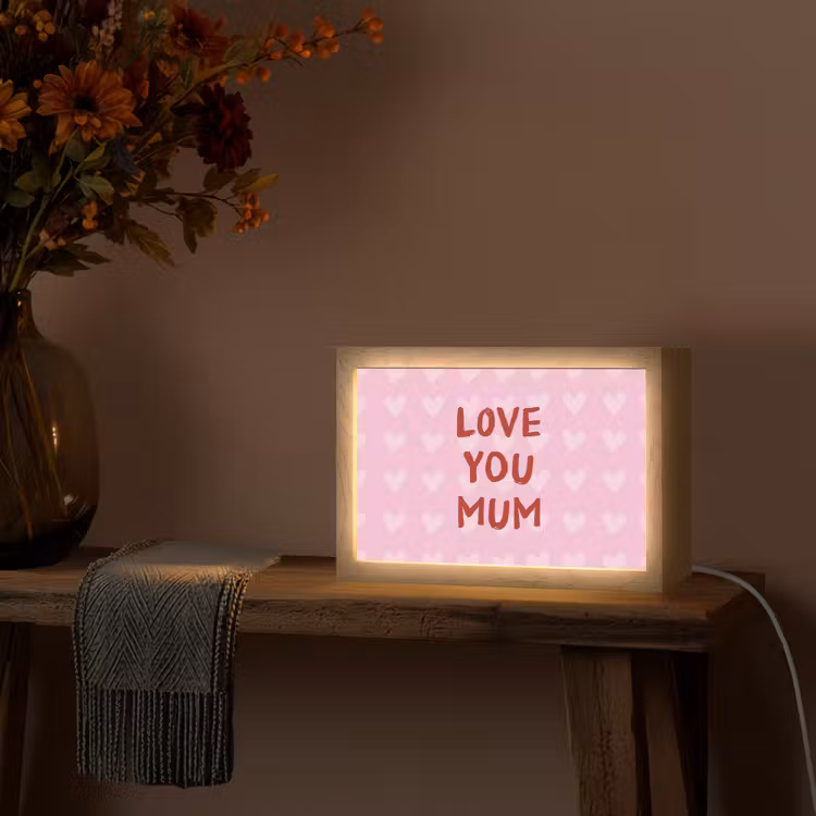 Love - Quote - Moeder - Rood Light Box met kabel (Tafellamp) klein -sfeer4